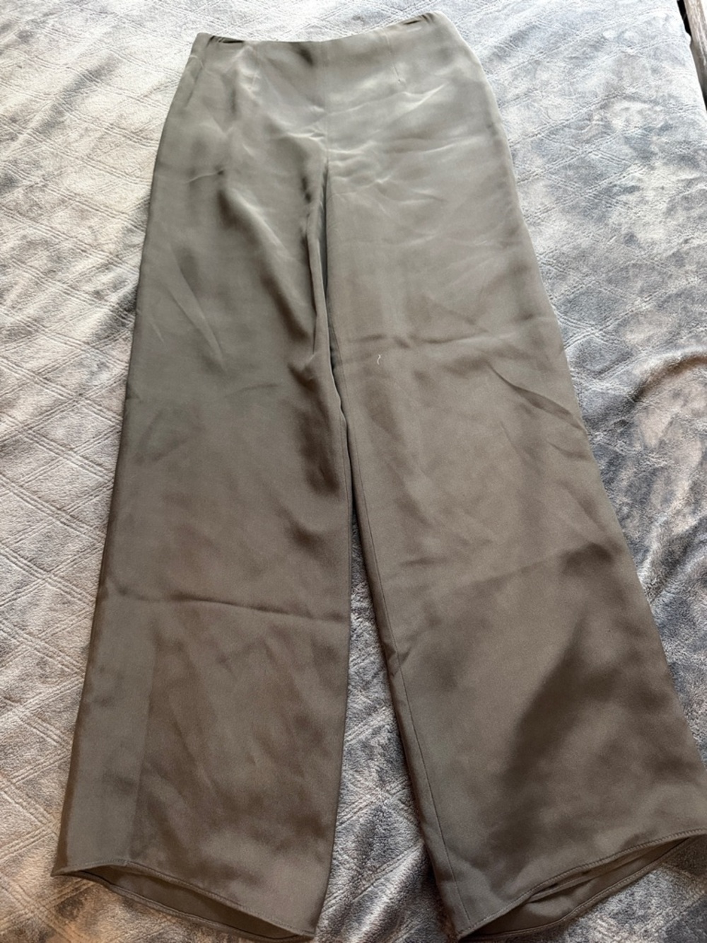 High-Rise Wide Leg Pants in Olive